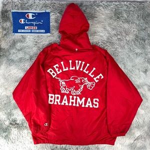 Vintage 80’s Champion Bellville High School BRAHMAS Windbreaker Coach Jacket